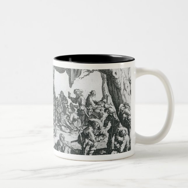 A Birth in a Gypsy Camp Two-Tone Coffee Mug (Right)