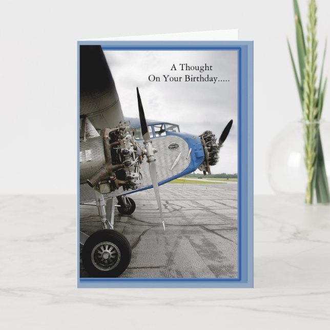 A Birthday Thought... Trimotor Card (Front)