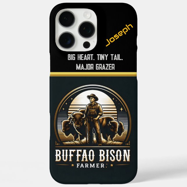 A Bison Farmer Stands Proudly With His Herd Case-Mate iPhone Case (Back)