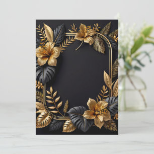 a black and gold wedding design flat card