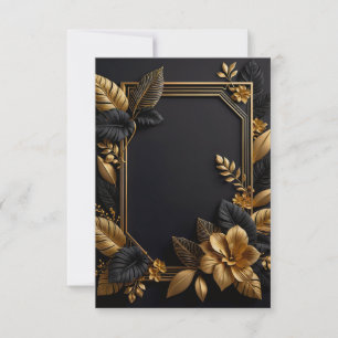 a black and gold wedding design flat invitation