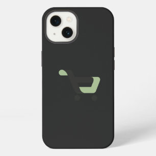 a black and green logo with a shopping cart iPhone 13 case