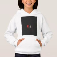 a black and red logo with a person in the centre