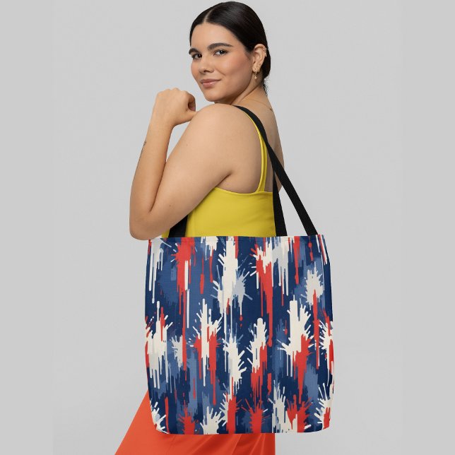 A black and white abstract geometric pattern   tote bag (Creator Uploaded)