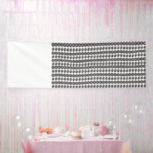 a black and white background with a lot of dots banner