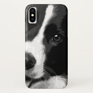A black and white Border collie Case-Mate iPhone Case