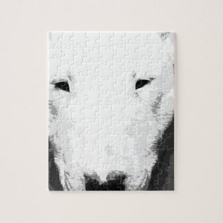 A black and white Bull terrier Jigsaw Puzzle