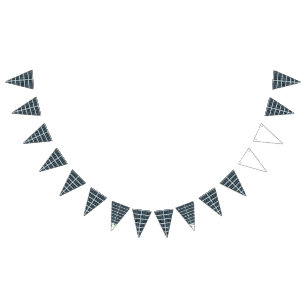a black and white chequered pattern with a white b bunting