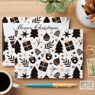 A Black and White Christmas Pattern Envelope