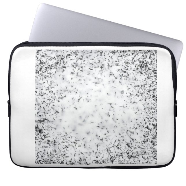 A black and white grainy texture background laptop sleeve (Front)