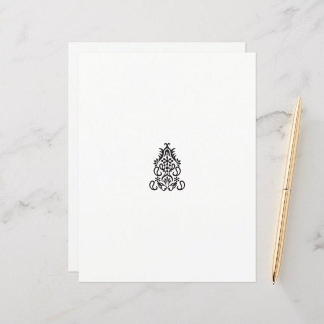 a black and white image of an ornate design (Front/Back In Situ)