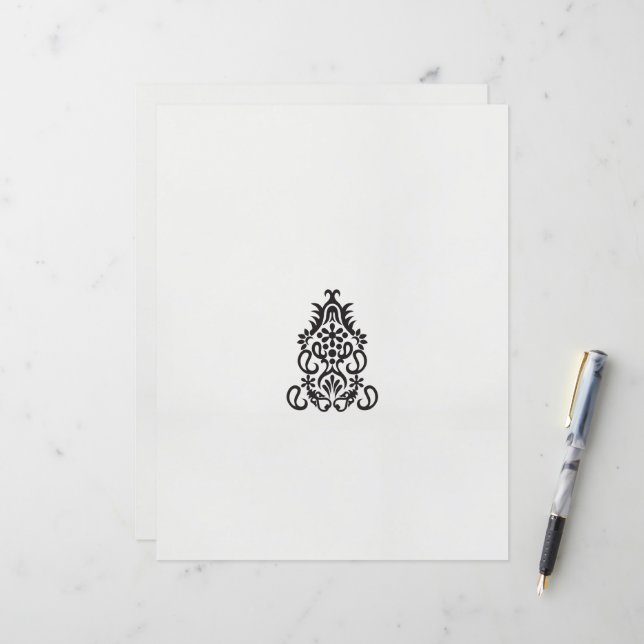 a black and white image of an ornate design (Front/Back In Situ)