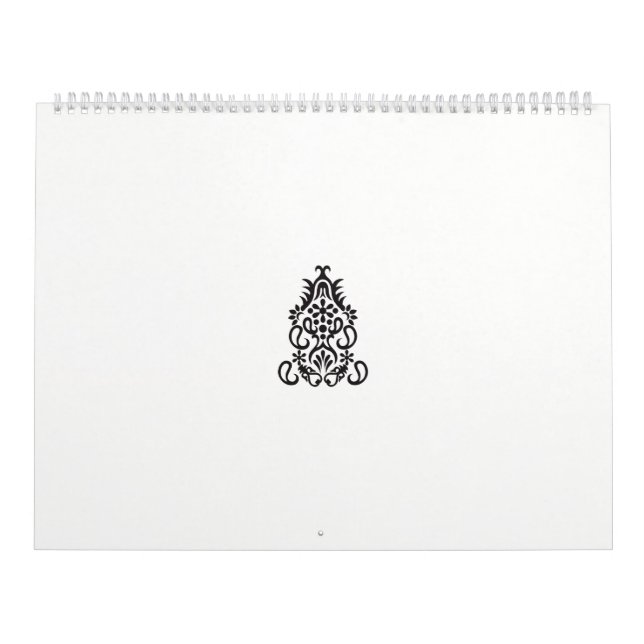 a black and white image of an ornate design calendar (Cover)