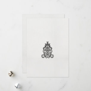 a black and white image of an ornate design holiday card
