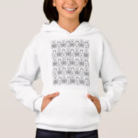 a black and white pattern with a white background