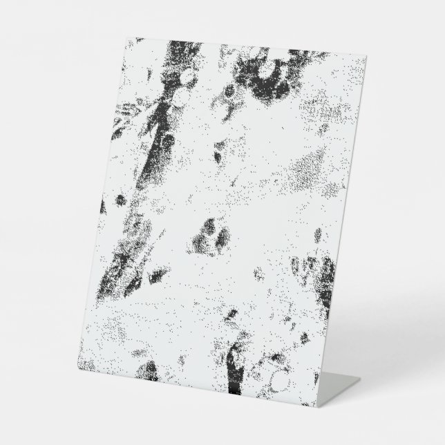 a black and white photo of a black and white photo pedestal sign (Front)