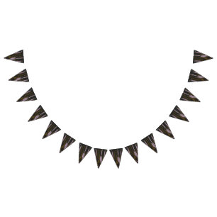 a black and white photo of a building bunting 