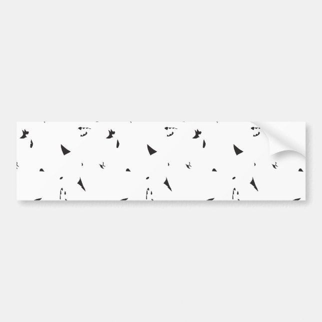 a black and white photo of a flock of birds bumper sticker (Front)