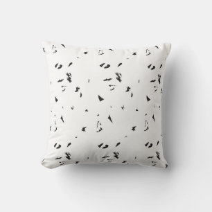 a black and white photo of a flock of birds cushion