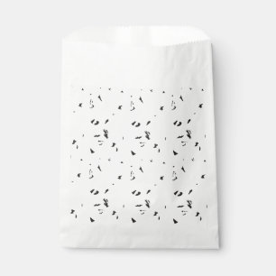 a black and white photo of a flock of birds favour bags