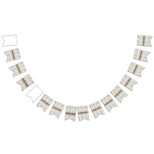 a black and white photo of a pattern bunting 