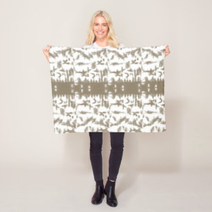a black and white photo of a pattern fleece blanket