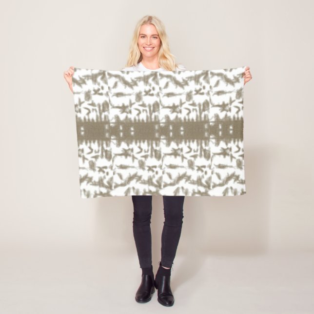 a black and white photo of a pattern fleece blanket (In Situ)