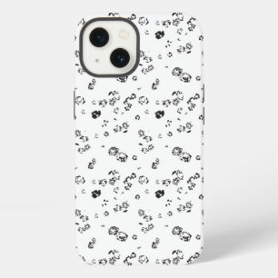 a black and white photo of bubbles on a white back iPhone 13 case
