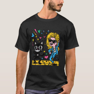 A black cat and a blonde beauty dancing together. T-Shirt