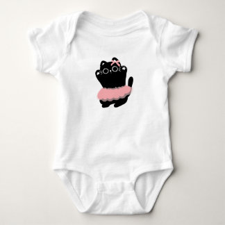 "A Black Cat Comes to Life in a Dance Skirt." Baby Bodysuit