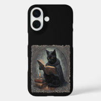 A Black Cat Wearing A Cloak Studying Halloween