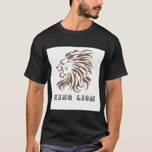 A black cotton shirt with a lion head design