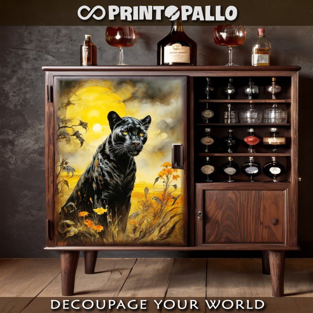 A black panther in the savannah at sunset -  tissue paper (Creator Uploaded)