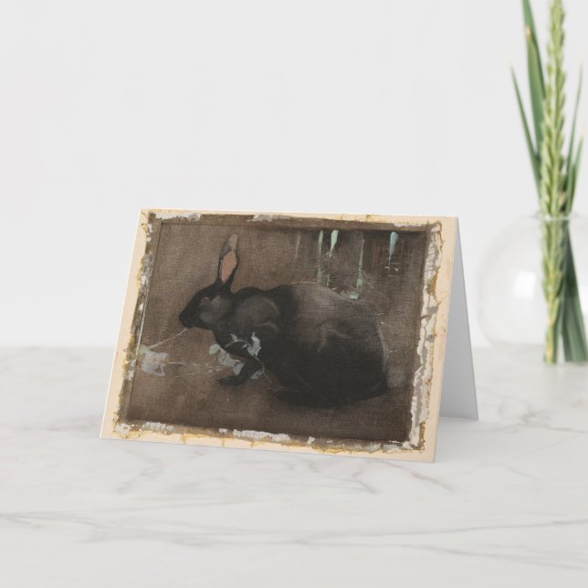 A Black Rabbit | Joseph Crawhall Card (Front)