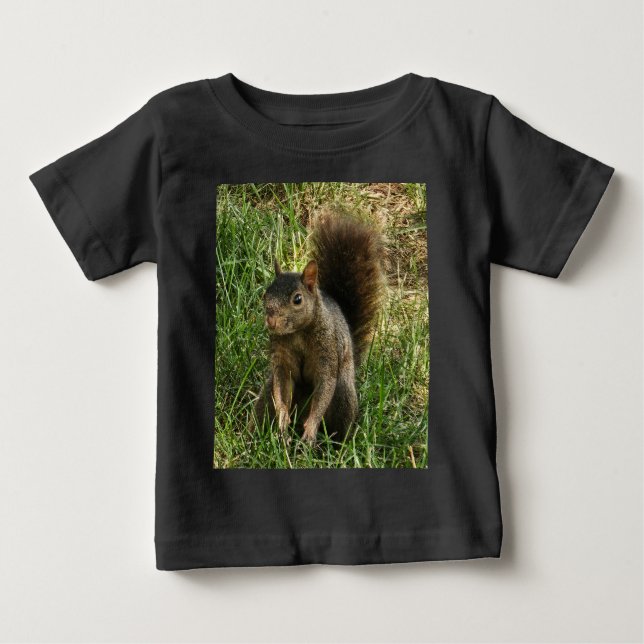 A black squirrel baby T-Shirt (Front)