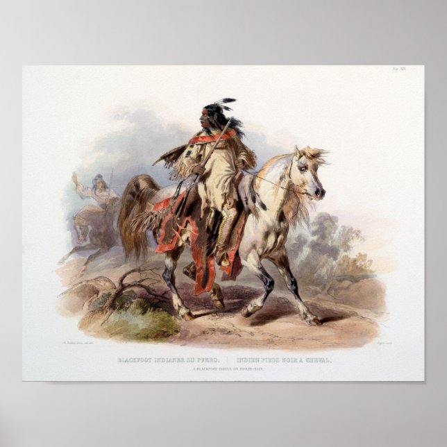 A Blackfoot Indian on horse-back Poster (Front)