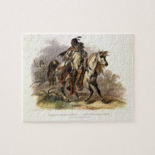 A Blackfoot Indian on Horseback, plate 19 from Vol Jigsaw Puzzle