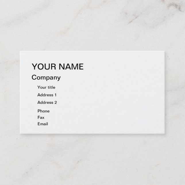 A blank business card for you to customise (Front)