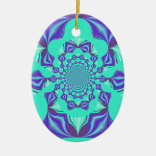 A Blend of Kaleidoscope and Mandala Art! Ceramic Tree Decoration