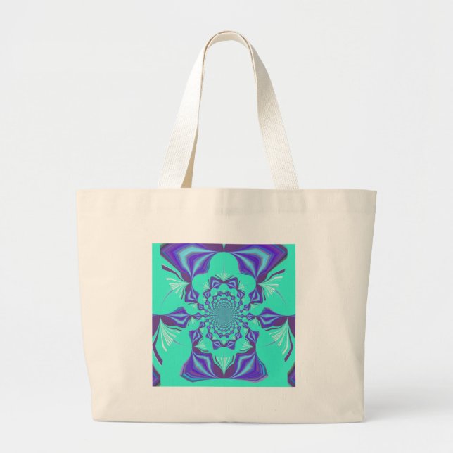 A Blend of Kaleidoscope and Mandala Art! Large Tote Bag (Front)