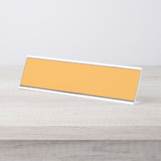 A blend of yellow and orange hues creates a vibran desk name plate