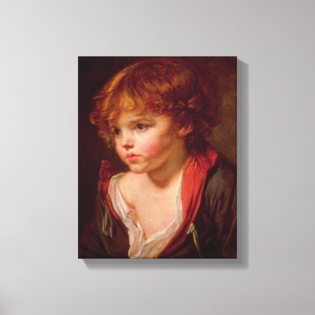 A Blonde Haired Boy with an Open Shirt Canvas Print (Front)