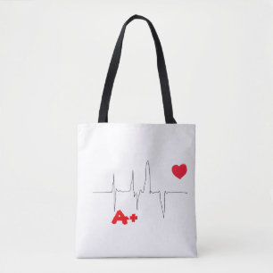 A+ Blood Group Type Positive Rhesus Tote Bag