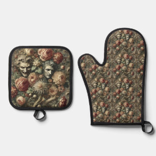A Bloodvine Production — Gothic Victorian Oven Mitt & Pot Holder Set
