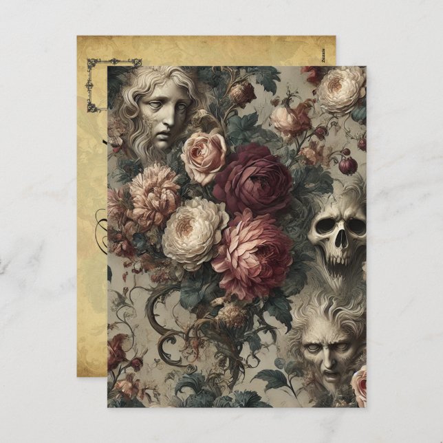 A Bloom to Hold on To – Gothic Victorian Holiday Postcard (Front/Back)