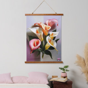 A Blossoming Of Calla Lilies In Pastel Colors Hanging Tapestry