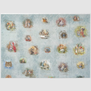 A Blue Alice in Wonderland Series Design 2 Tissue Paper
