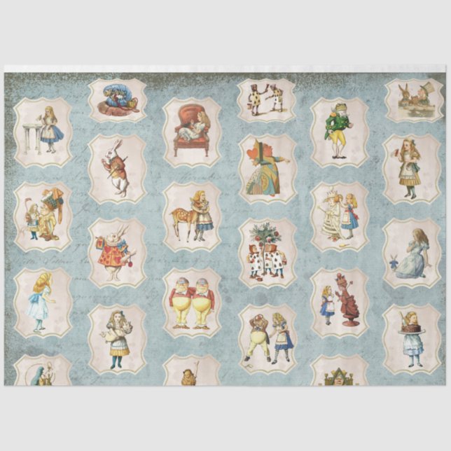 A Blue Alice in Wonderland Series Design 7 Tissue Paper (Front)
