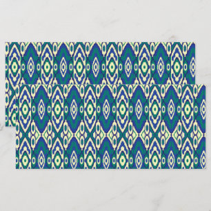 a blue and green pattern with a white background menu
