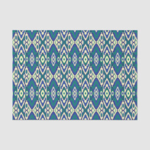 a blue and green pattern with a white background tissue paper